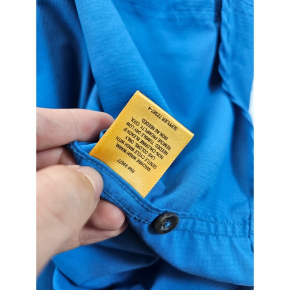 Foundry 3XL performance Vented Fishing Shirt EUC vivid blue short sleeve ^ - Picture 3 of 6